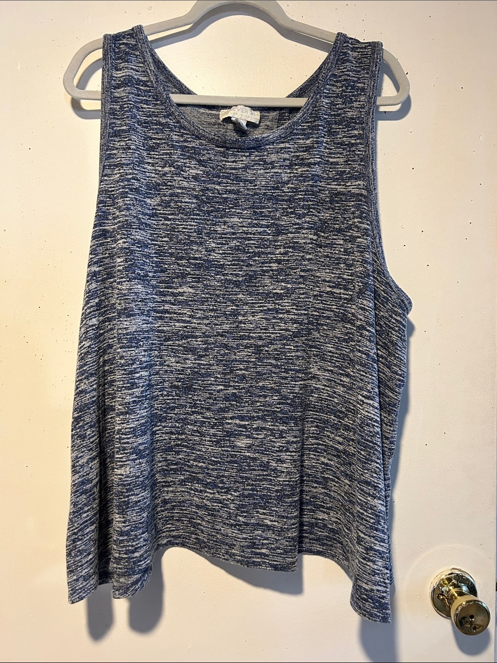 Women's Blue Sleeveless Open Petal Drape Back